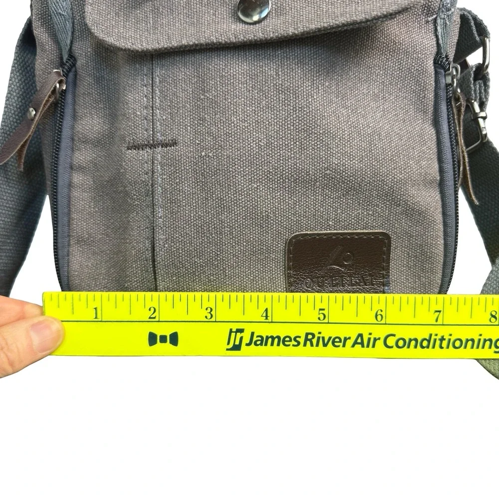 Lo Oulilai Unisex Crossbody Bag Canvas Brown‎ Multiple Pockets Travel Messenger